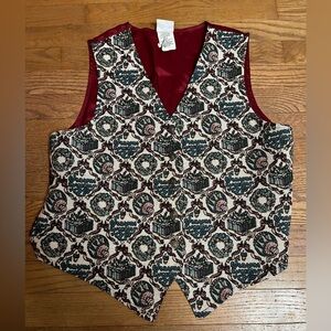 Vintage Holiday Tapestry Vest